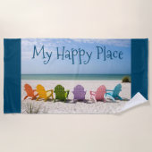Beach is Mijn Happy Place Strandlaken (Voorkant)