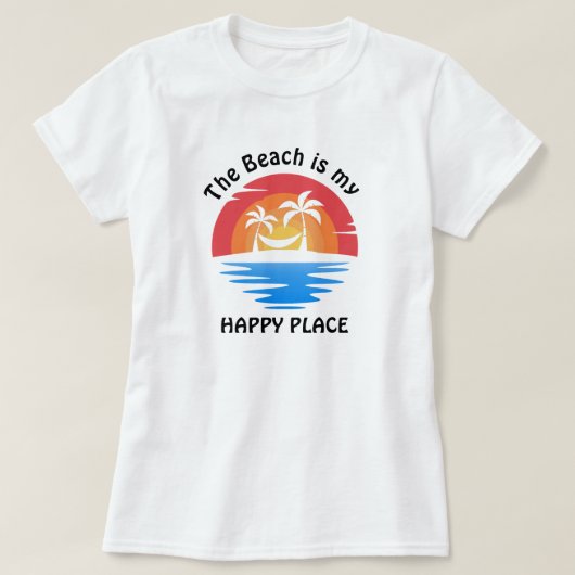 Beach is mijn Happy Place T-Shirt (Design voorkant)