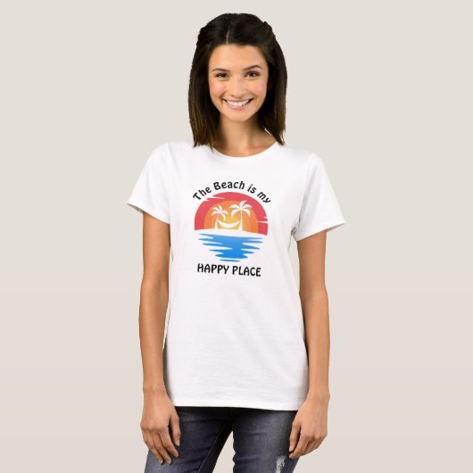 Beach is mijn Happy Place T-Shirt (Voorkant volledig)