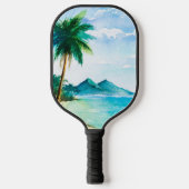Beach Island Waterverf Pickleball Paddle (Voorkant)
