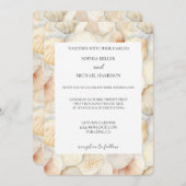 Beach Ivory Cream Sea Shells Wedding Kaart (Voorkant / Achterkant)