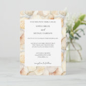 Beach Ivory Cream Sea Shells Wedding Kaart (Staand voorkant)