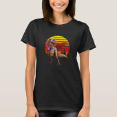 Beach Jurassic T Rex Retro  World Funny Din T-shirt (Voorkant)