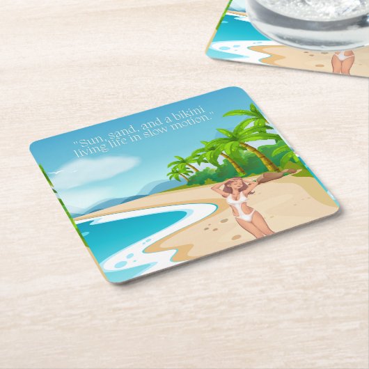 beach kartonnen onderzetters (Schuin)