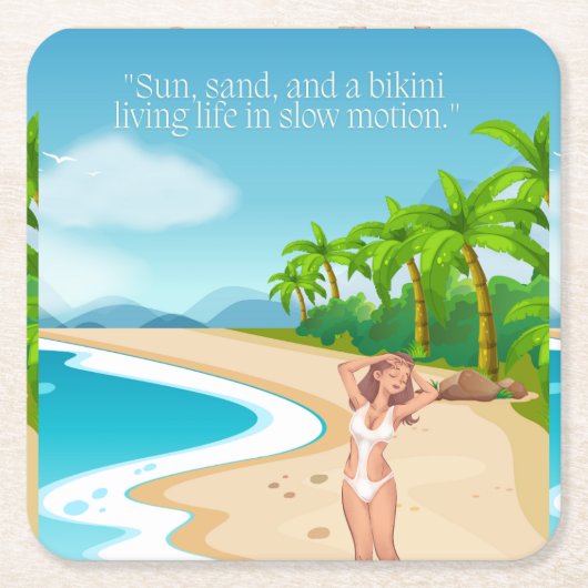 beach kartonnen onderzetters (Voorkant)