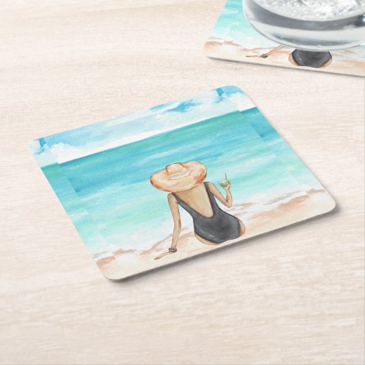 beach kartonnen onderzetters (Schuin)