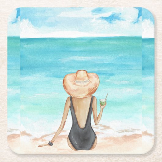 beach kartonnen onderzetters (Voorkant)