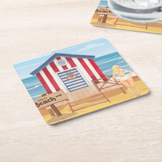 beach kartonnen onderzetters (Schuin)