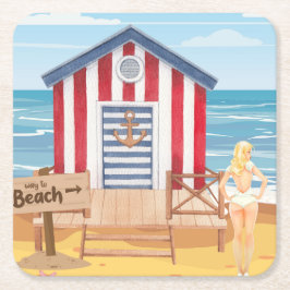 beach kartonnen onderzetters