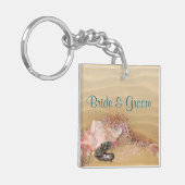 Beach Keepsake Wedding Sleutelhanger Voeg uw foto  (Voorkant Links)