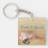 Beach Keepsake Wedding Sleutelhanger Voeg uw foto  (Voorkant)