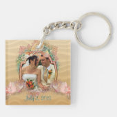 Beach Keepsake Wedding Sleutelhanger Voeg uw foto  (Achterkant)