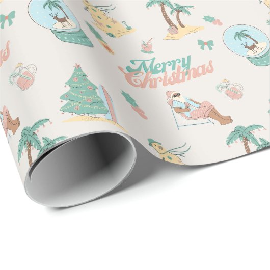 Beach Kerst inpakpapier (Rol Hoek)