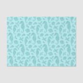 Beach kerst seahorse pattern Aqua Glitter Tissuepapier (Voorkant)