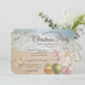 Beach, kerstballen, Plumeria Corporate Party Kaart (Staand voorkant)