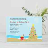 Beach kerstboom Castle 5x7 Aangepaste uitnodiging (Staand voorkant)