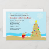 Beach kerstboom Castle 5x7 Aangepaste uitnodiging (Voorkant / Achterkant)