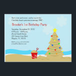 Beach kerstboom Castle 5x7 Aangepaste uitnodiging<br><div class="desc">Ideaal voor elk kerstfeest.</div>