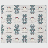 Beach Kerstfeest Joy Holly Sand Dollar Driftwood Cadeaupapier (Vlak)