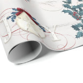 Beach Kerstfeest Joy Holly Sand Dollar Driftwood Cadeaupapier (Rol Hoek)