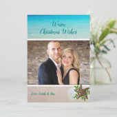 Beach Kerstmis en Dollar foto-sjabloon Kaart (Staand voorkant)