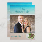 Beach Kerstmis en Dollar foto-sjabloon Kaart (Voorkant / Achterkant)