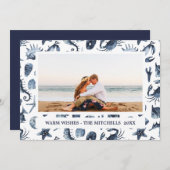 Beach Kerstmis Feestdagen Nautical Landscape Foto Feestdagenkaart (Voorkant / Achterkant)