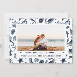 Beach Kerstmis Feestdagen Nautical Landscape Foto Feestdagenkaart