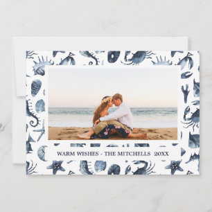 Beach Kerstmis Feestdagen Nautical Landscape Foto Feestdagenkaart