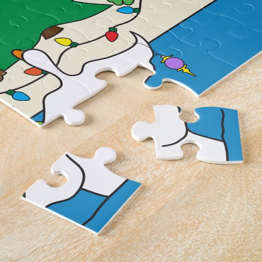 Beach Kerstmis Jigzaag Puzzle Legpuzzel (Zijkant)