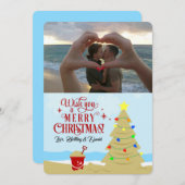 Beach Kerstmis - Merry kerstfoto Aankondiging (Voorkant / Achterkant)