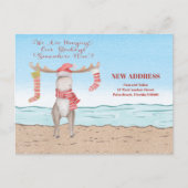 Beach Kerstmis Moose Moved Holiday Moving Aankondigingskaart (Voorkant)