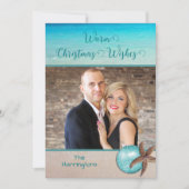 Beach KerstStarfish Fotosjabloon Kaart (Voorkant)