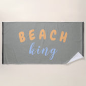 Beach King Perzik Blauw Aangepaste tekst Strandlaken (Voorkant)