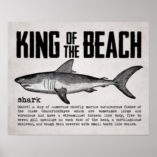  Beach King Shark Definition Poster (Voorkant)