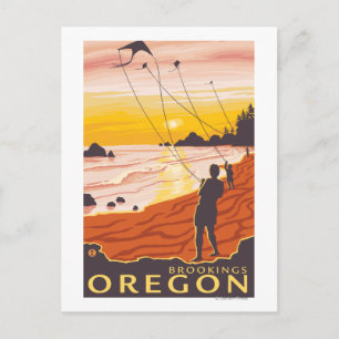 Beach & Kites - Brookings, Oregon Briefkaart