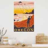 Beach & Kites - Brookings, Oregon Poster (Keuken)
