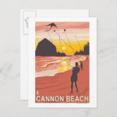 Beach & Kites - Cannon Beach, Oregon Briefkaart (Voorkant / Achterkant)