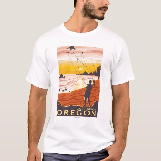 Beach & Kites - Gold Beach, Oregon T-shirt (Voorkant)