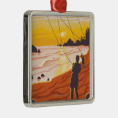 Beach & Kites - Ilwaco, Washington Metalen Ornament (Rechts)
