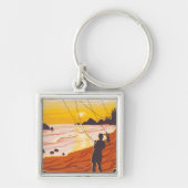 Beach & Kites - Ilwaco, Washington Sleutelhanger (Voorkant)