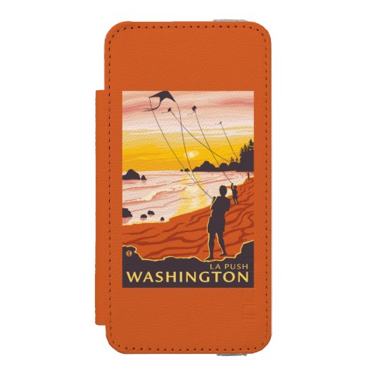 Beach & Kites - La Push, Washington Incipio iPhone Portemonnee Hoesje (Voorkant Agenda)