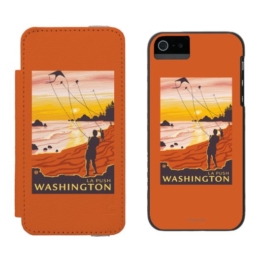 Beach & Kites - La Push, Washington Incipio iPhone Portemonnee Hoesje (Naast elkaar)