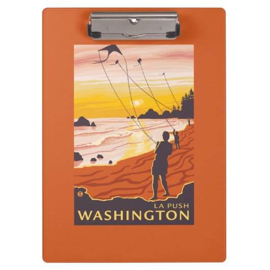 Beach & Kites - La Push, Washington Klembord (Voorkant)