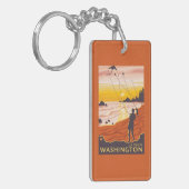 Beach & Kites - La Push, Washington Sleutelhanger (Voorkant Links)