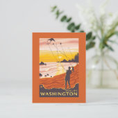 Beach & Kites - Moclips, Washington Briefkaart (Staand voorkant)