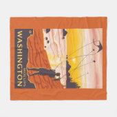 Beach & Kites - Moclips, Washington Fleece Deken (Voorkant (Horizontaal))