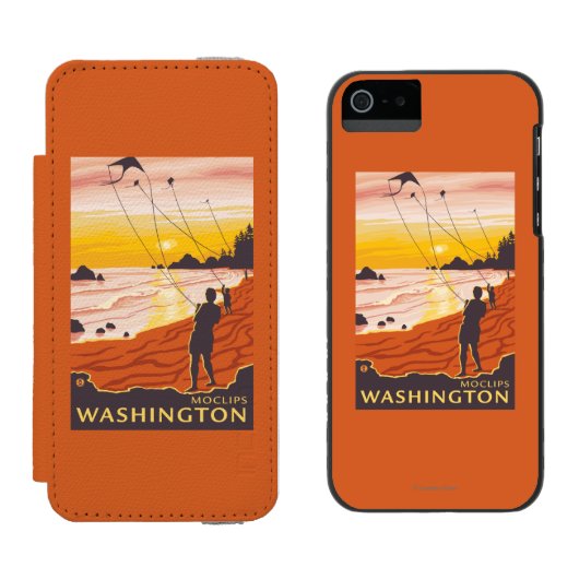 Beach & Kites - Moclips, Washington Incipio iPhone Portemonnee Hoesje (Naast elkaar)