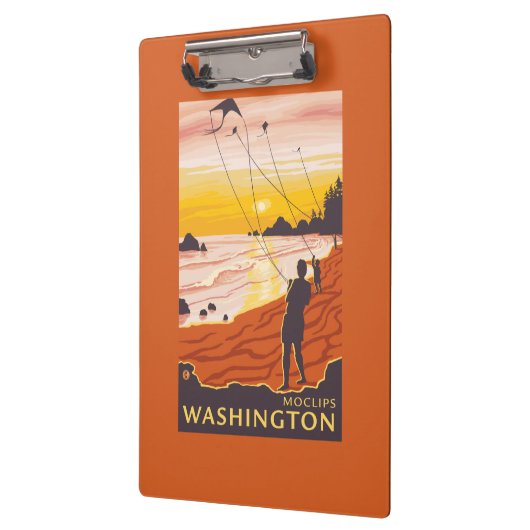 Beach & Kites - Moclips, Washington Klembord (Links)