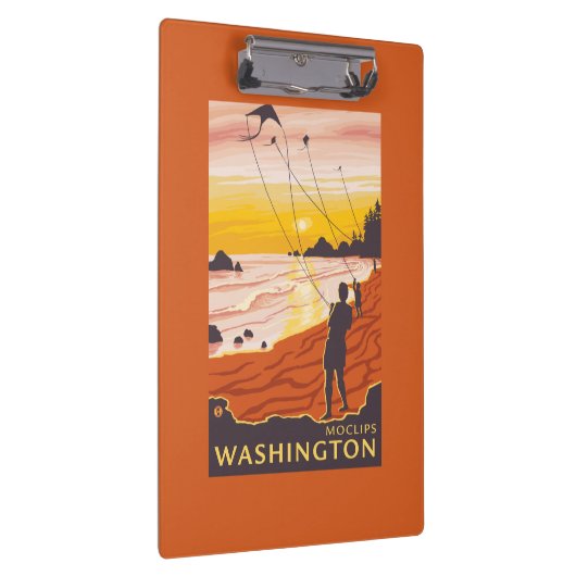 Beach & Kites - Moclips, Washington Klembord (Rechts)